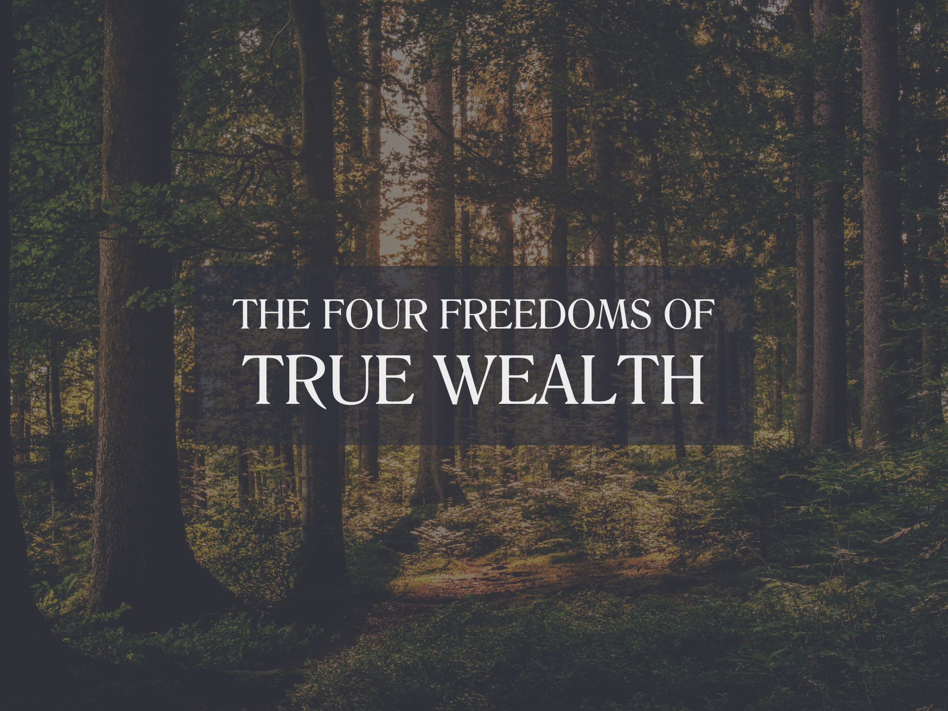 The Four Freedoms of True Wealth